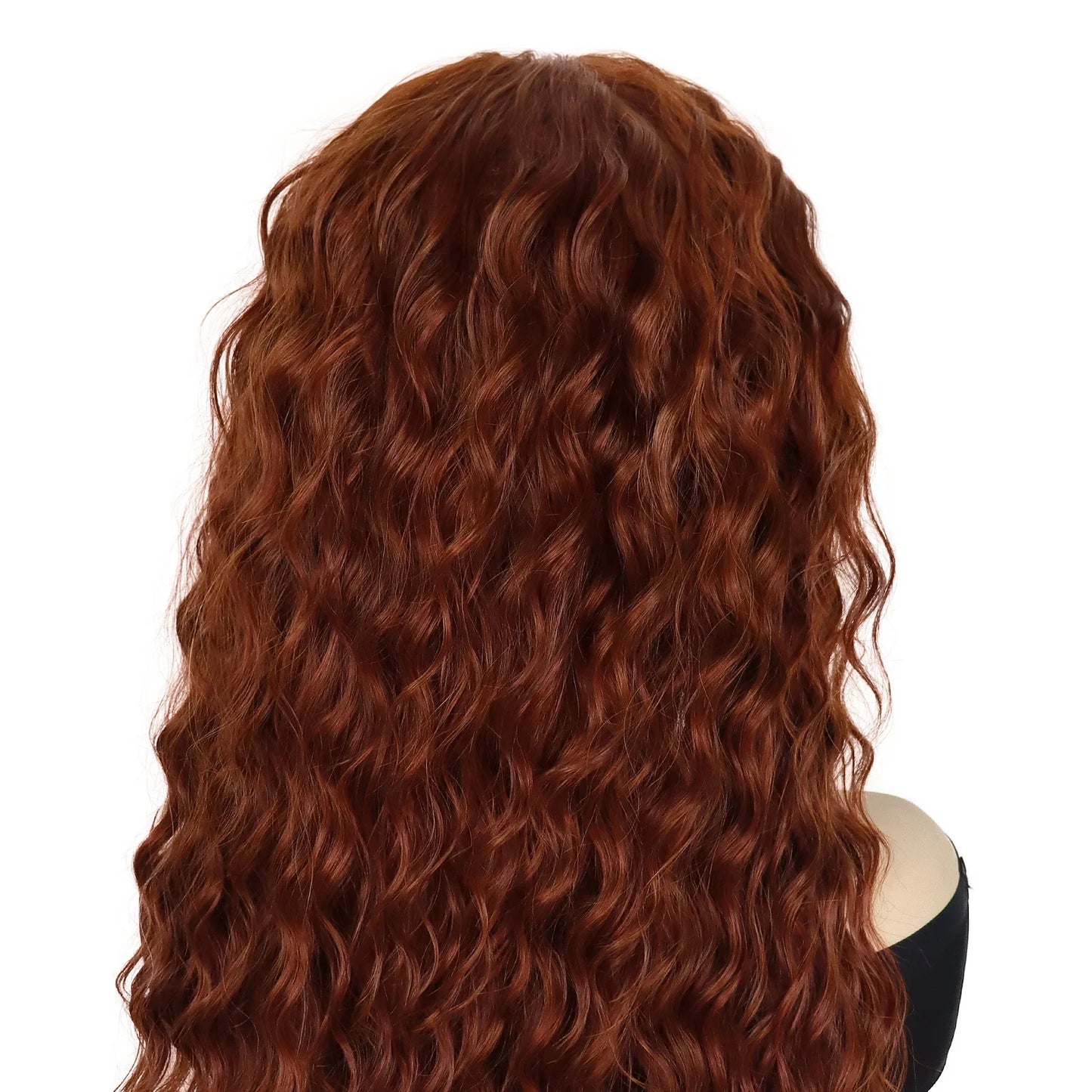 Reddish Brown Wig Synthetic Hair Glueless Curly Wig Heat Resistant Hair for Women Auburn Deep Wave Wigs Copper Red Colored Wigs