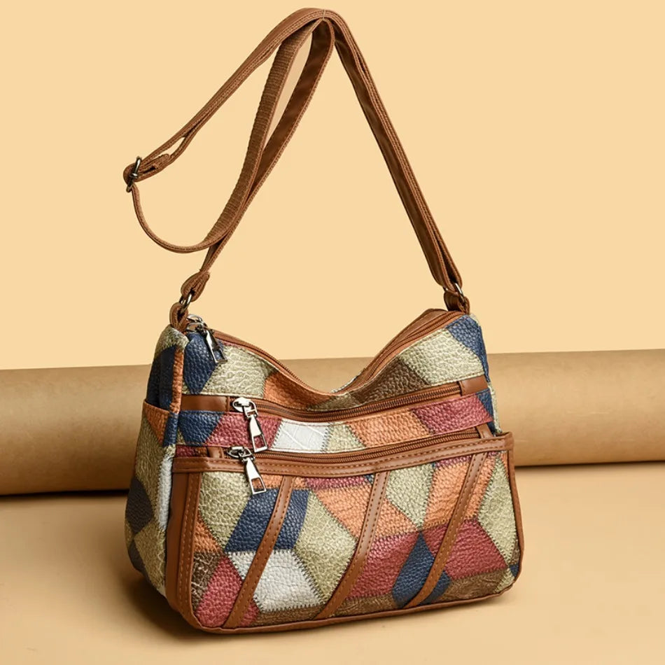 Sacs à main et portefeuilles en cuir souple, sacs à bandoulière décontractés pour femmes, sacs messager vintage multi-poches pour dames, 2024
