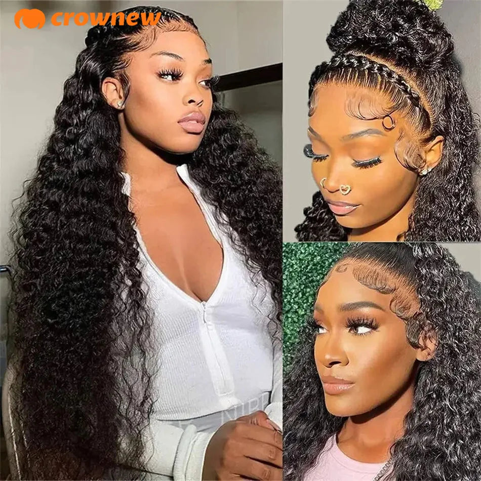 Perruques de cheveux humains bouclés 13x4 13x6 HD Lace Front Wig Perruque de cheveux humains Deep Wave Front Wig 200% cheveux humains Perruques de cheveux humains pré-épilées