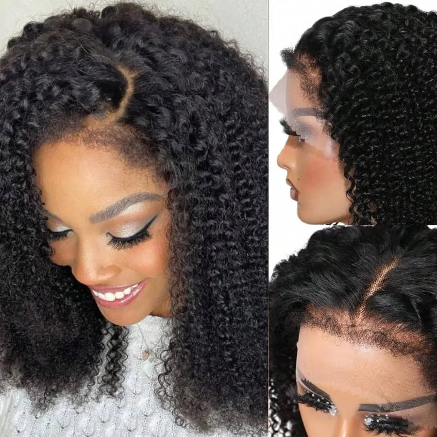 Kinky Curly Lace Front Wigs Human Hair Wig 13x4 Glueless Wigs Human Hair Pre Plucked With Afro Kinky Curly Lace Frontal Wigs