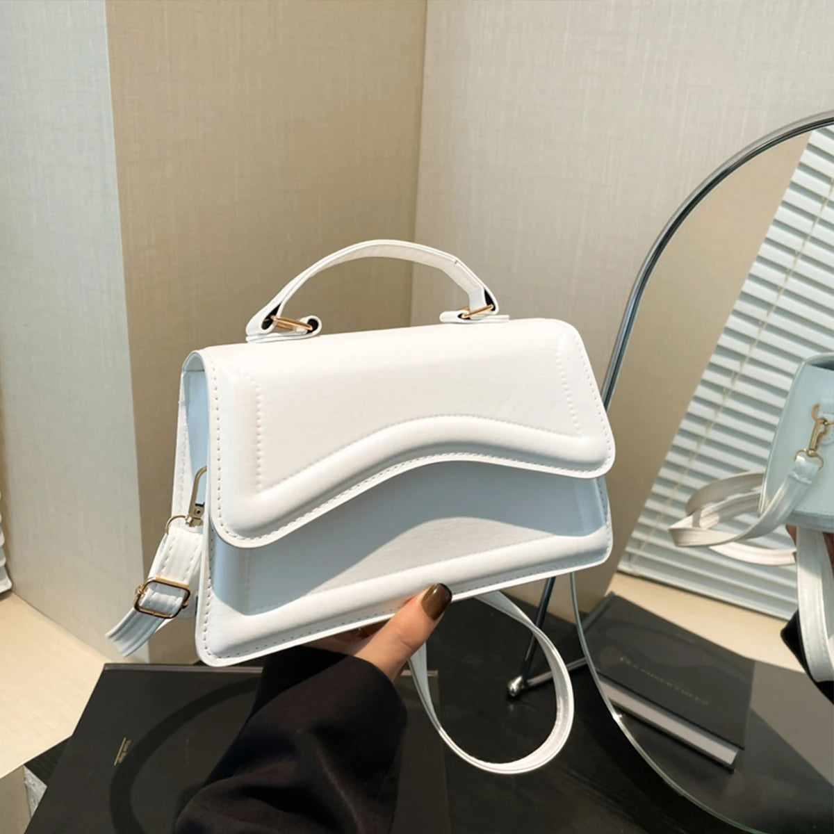 Sac à main élégant matelassé en PU à rabat magnétique, bandoulière réglable et détachable, pour femmes, pour les déplacements quotidiens, sac à bandoulière décontracté