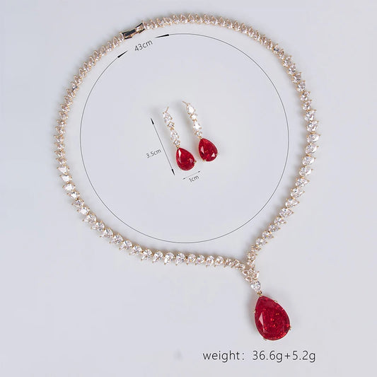 Ensemble de boucles d'oreilles et collier élégants en forme de goutte d'eau pour femmes, design léger et luxueux, à la mode et polyvalent, design unique