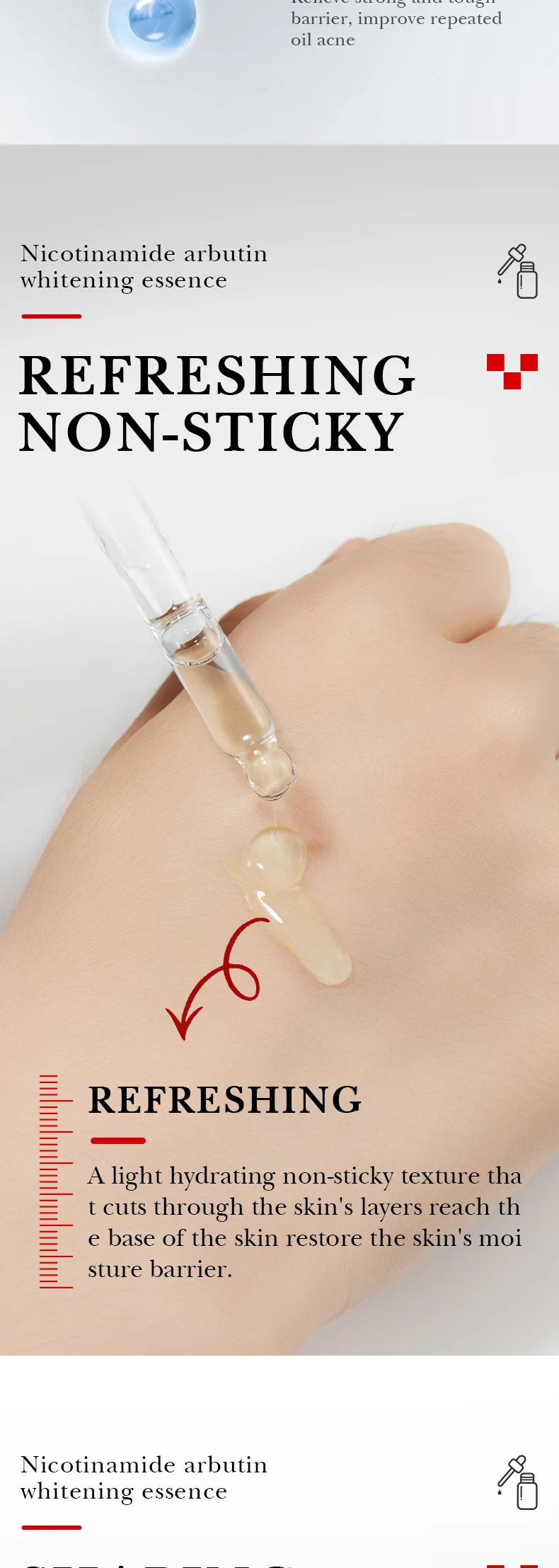 Lot de 3 sérums éclaircissants à l'arbutine pour le visage, hydratants, éclaircissants et raffermissants, essences pour le visage, soins de la peau