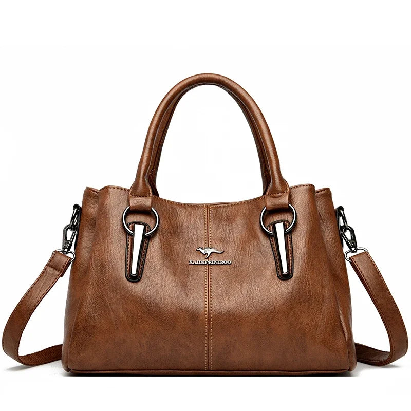 Sacs à bandoulière en cuir PU souple 3 couches pour femmes, sacs à main de luxe de haute qualité, sacs de créateurs, 2025