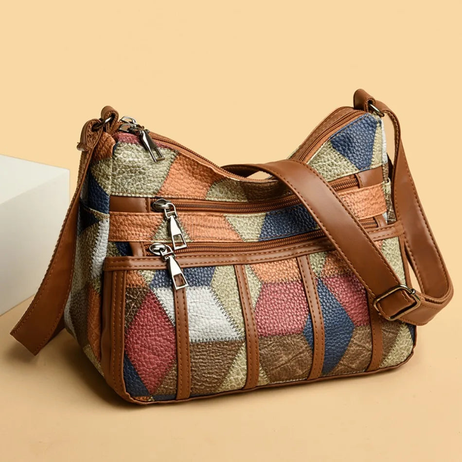 Sacs à main et portefeuilles en cuir souple, sacs à bandoulière décontractés pour femmes, sacs messager vintage multi-poches pour dames, 2024