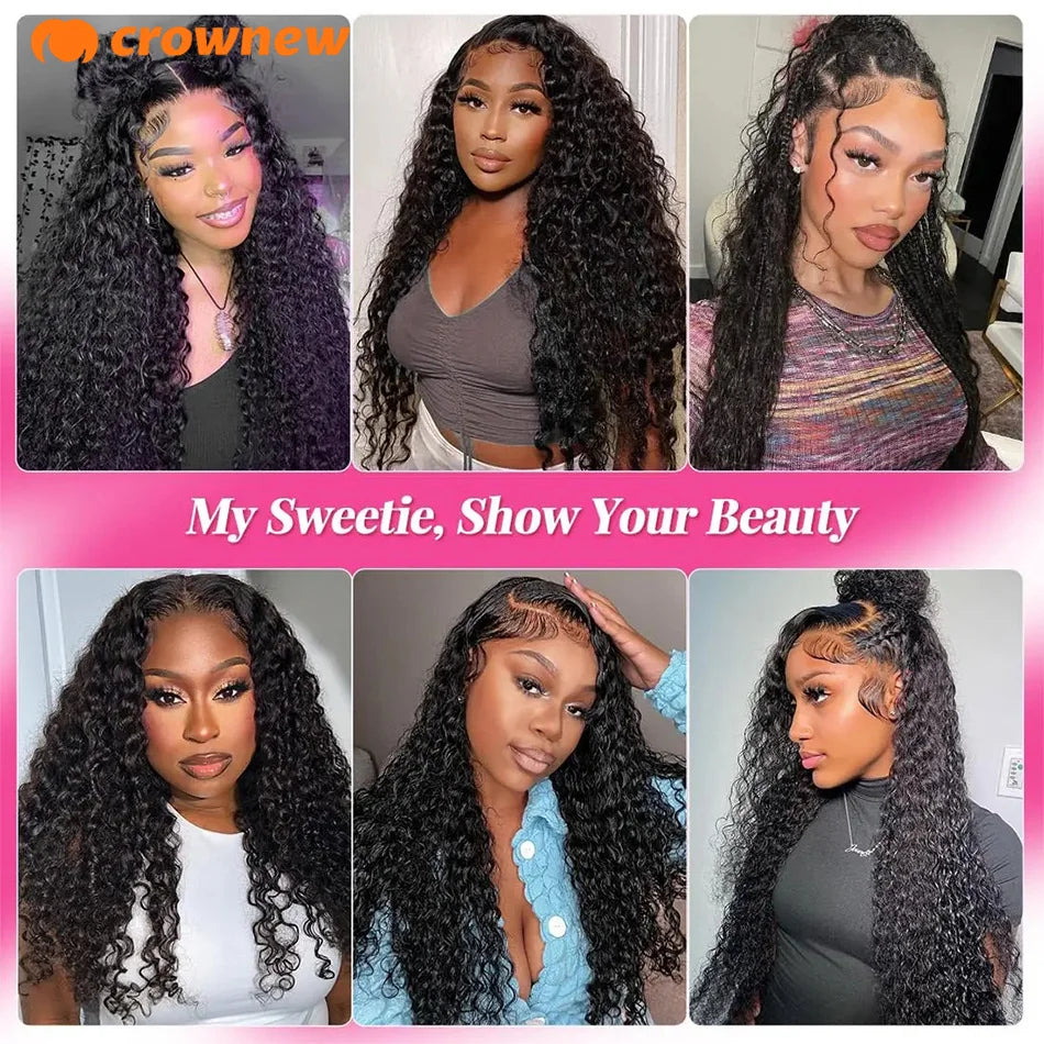 Perruques de cheveux humains bouclés 13x4 13x6 HD Lace Front Wig Perruque de cheveux humains Deep Wave Front Wig 200% cheveux humains Perruques de cheveux humains pré-épilées