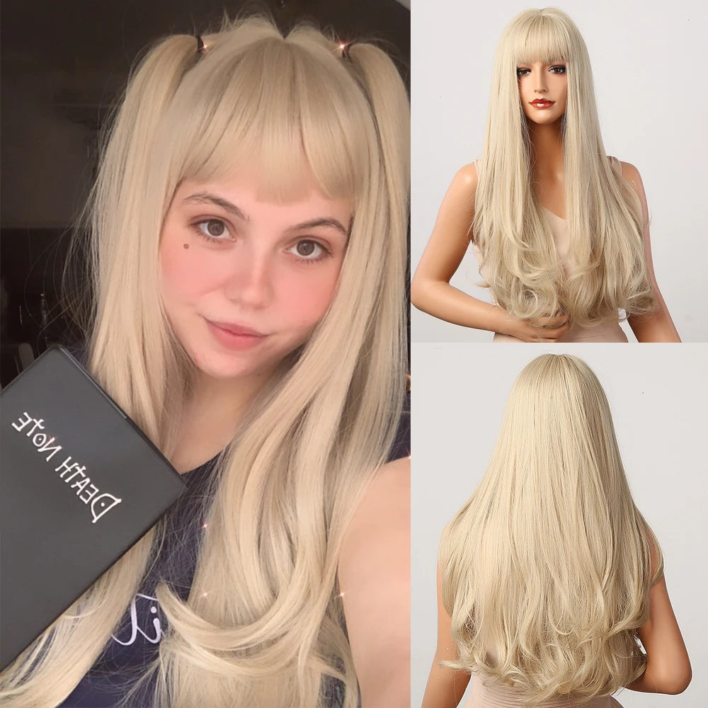 HENRY MARGU Red Synthetic Wigs Long Body Wavy Wig Natural Hairline Daily Red Hair Heat Resistant Fiber Smooth Party Cosplay Wig