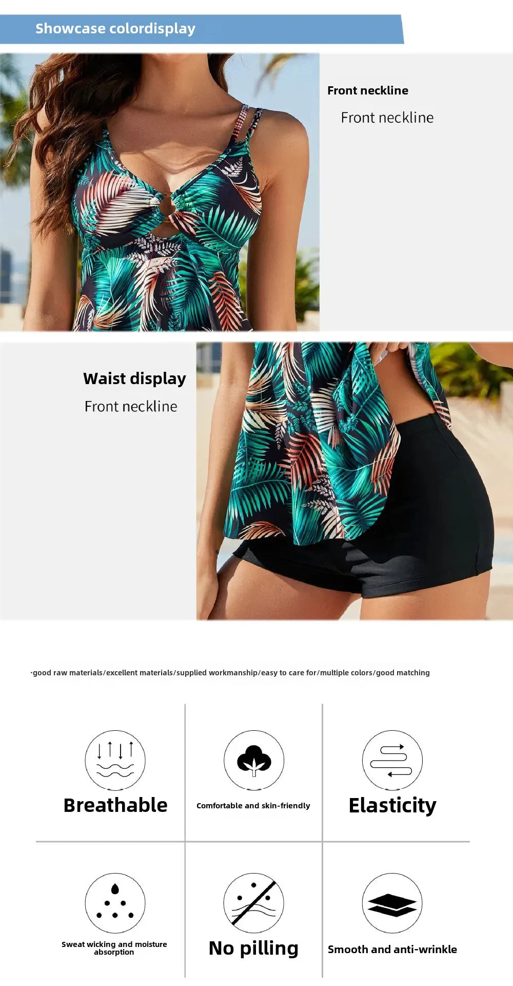 Hot Sale Of The Season New Women's Conservative Print Bikini Set Cover-Up Split Design Cross-Border Swimsuit Elegant Feminine Ch