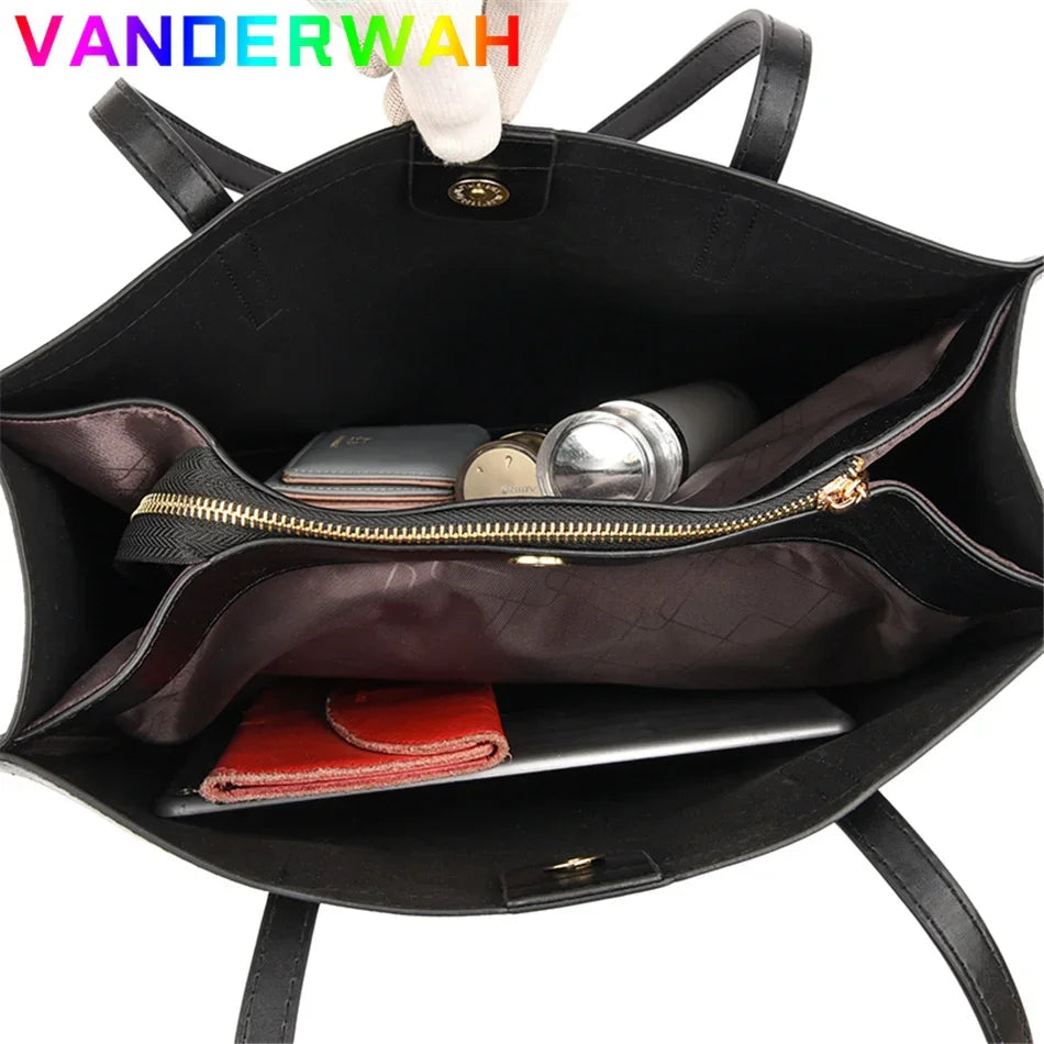 Sacs fourre-tout vintage de grande capacité, sacs à bandoulière tendance, sacs à poignée supérieure, sacs en cuir PU de haute qualité, sac à main décontracté avec motif lettre