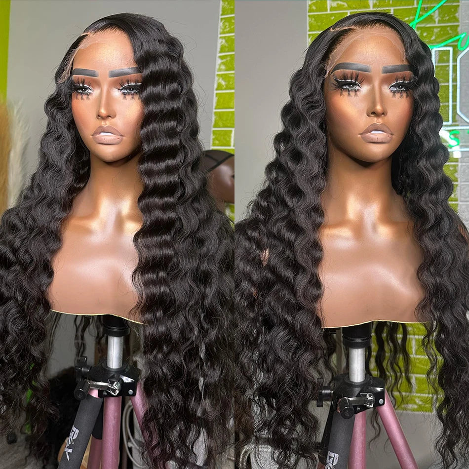 Perruques en cheveux humains ondulés 13x6 HD, avec dentelle frontale, pré-épilées et sans colle, avec fermeture 5x5