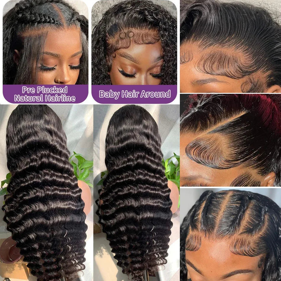 Perruques en cheveux humains ondulés 13x6 HD, avec dentelle frontale, pré-épilées et sans colle, avec fermeture 5x5