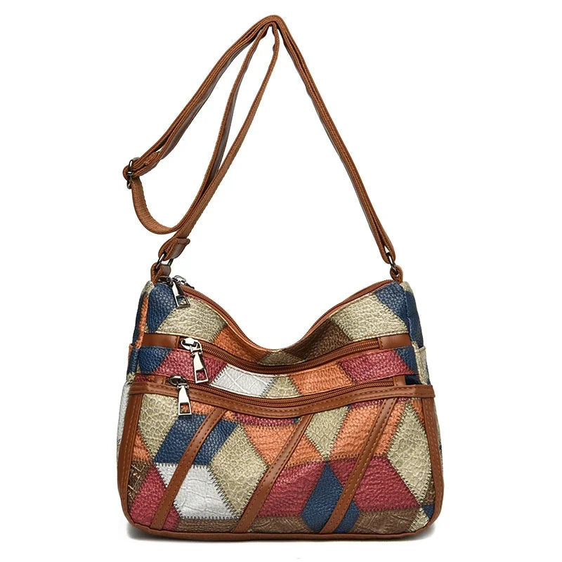 Sacs à main et portefeuilles en cuir souple, sacs à bandoulière décontractés pour femmes, sacs messager vintage multi-poches pour dames, 2024