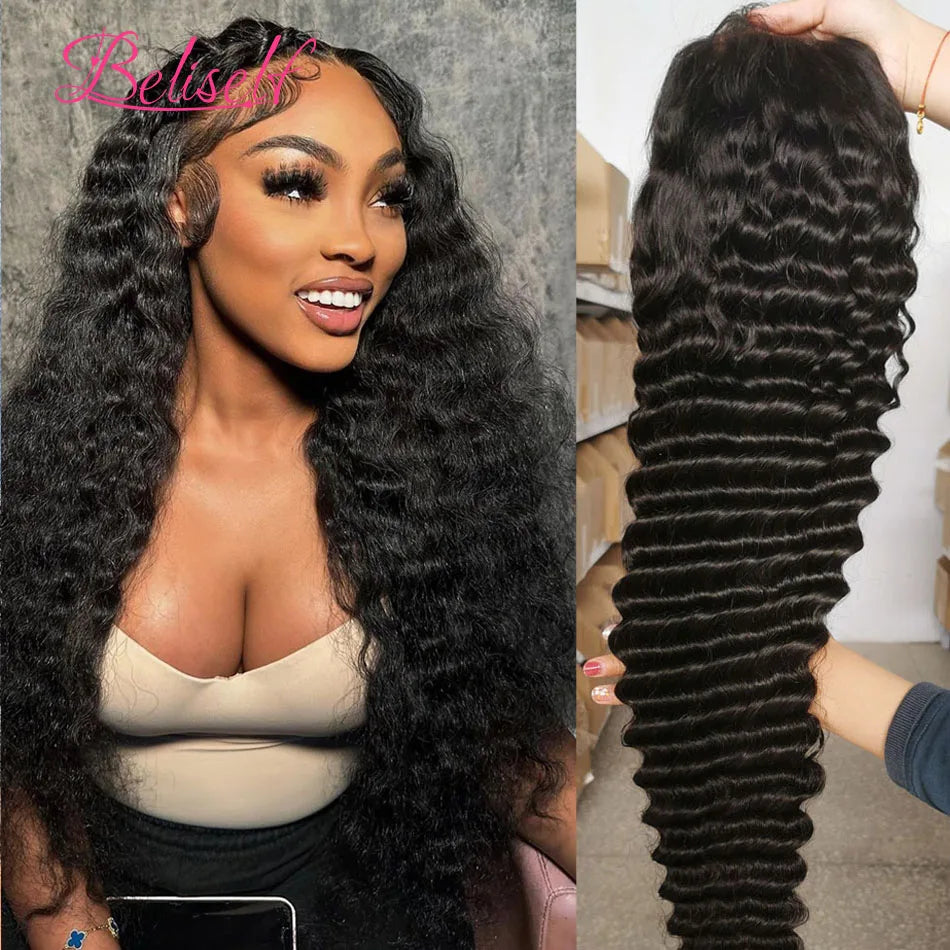 Perruques en cheveux humains ondulés 13x6 HD, avec dentelle frontale, pré-épilées et sans colle, avec fermeture 5x5