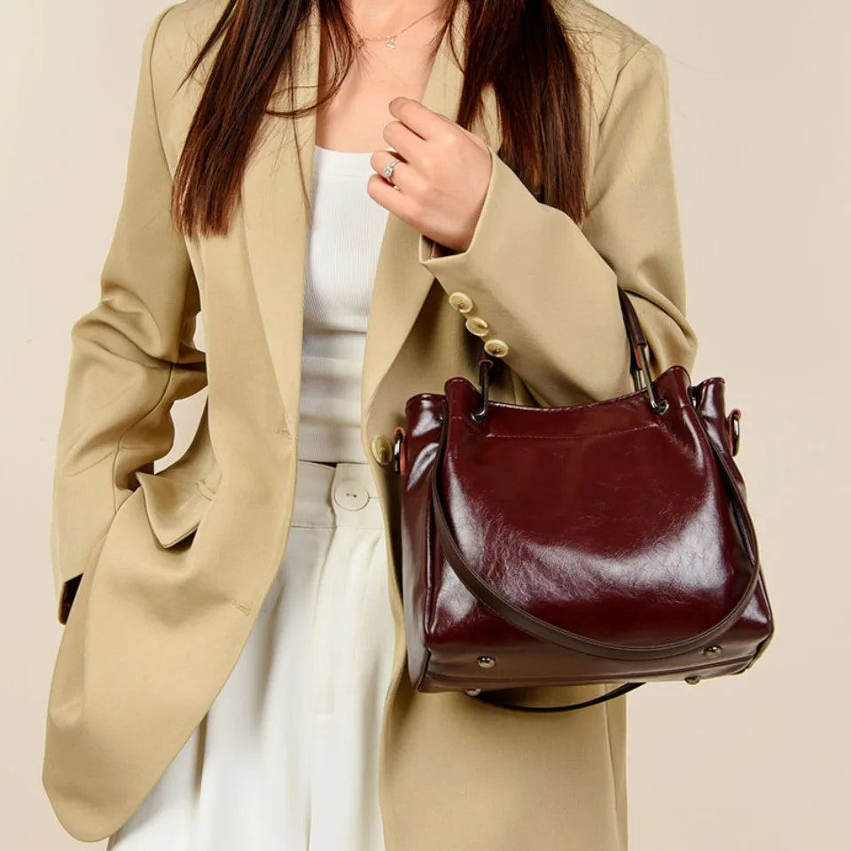 Sacs à main en cuir PU de haute qualité pour femmes, sacs à bandoulière de luxe, sacs de créateur vintage de grande capacité
