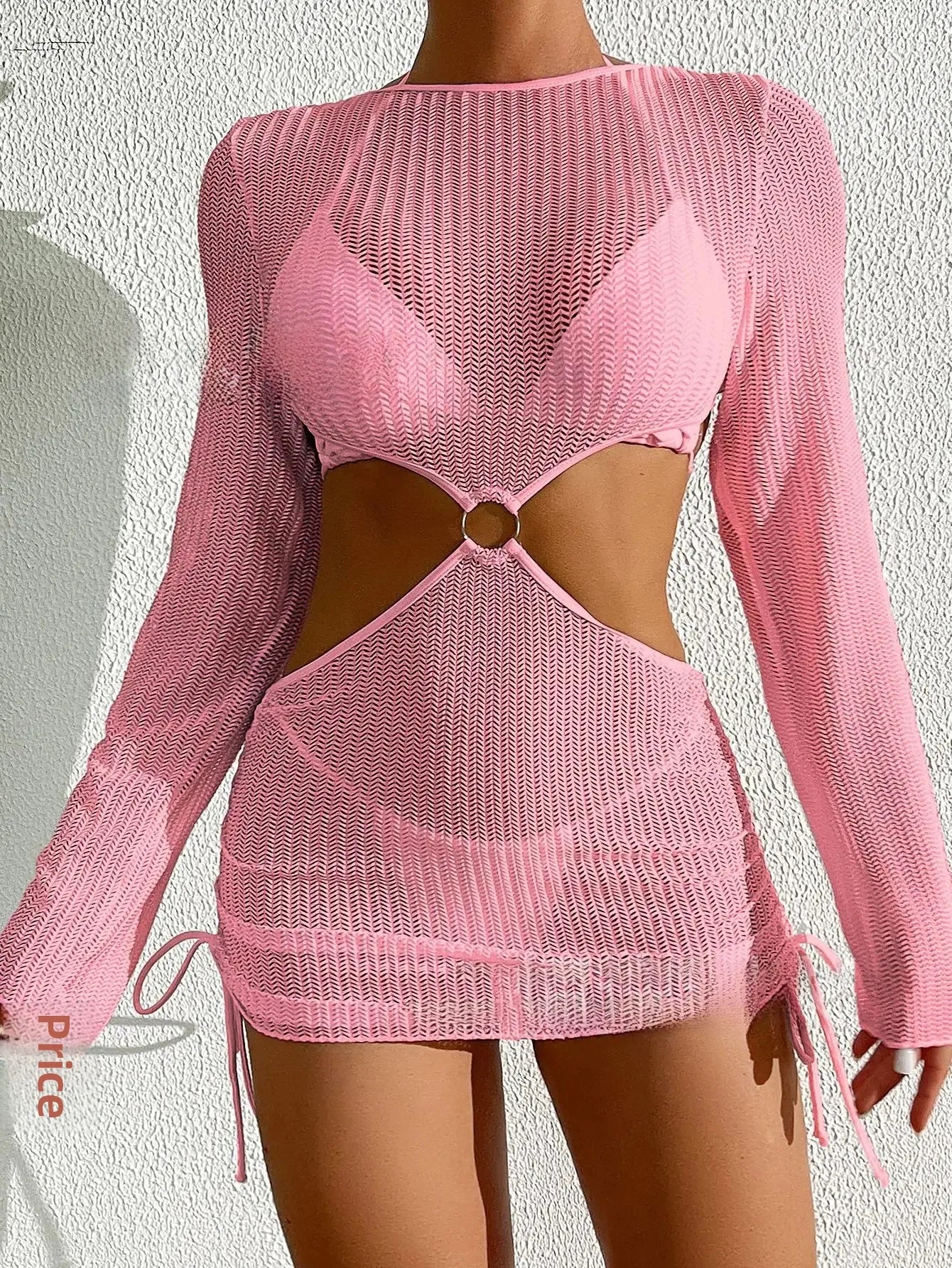 2025 New Cross-Border Tie-Dye Bikini Three-Piece Set Women's Net Sunshade Cover up Beach Skirt Suit Sportswear And Bag Accessori