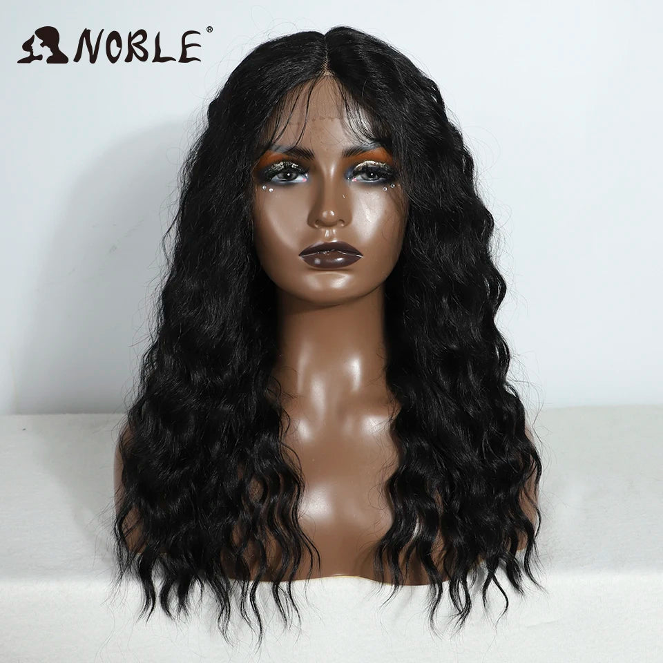 Noble Synthetic Lace Front Wig Long Curly 20 Inch Long Medium Part Lace Wig For Women Lace Front Wig Ombre Blonde Cosplay Wig