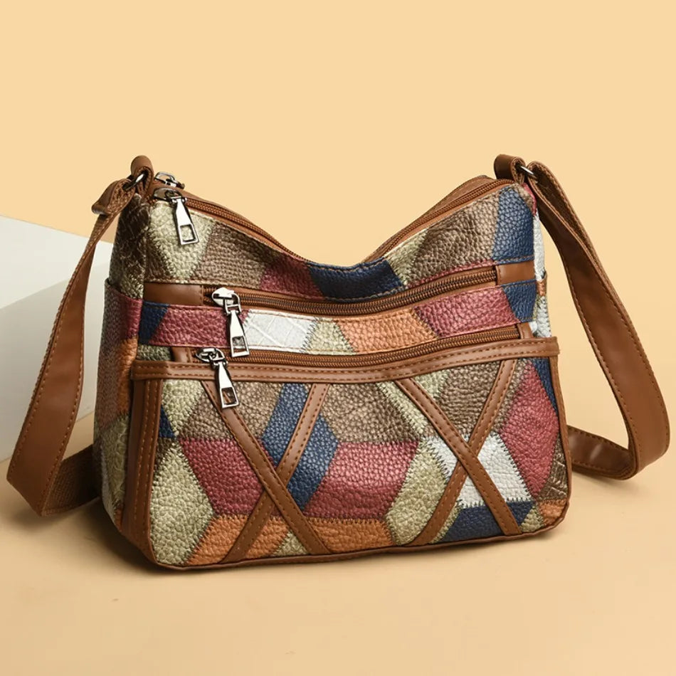 Sacs à main et portefeuilles en cuir souple, sacs à bandoulière décontractés pour femmes, sacs messager vintage multi-poches pour dames, 2024