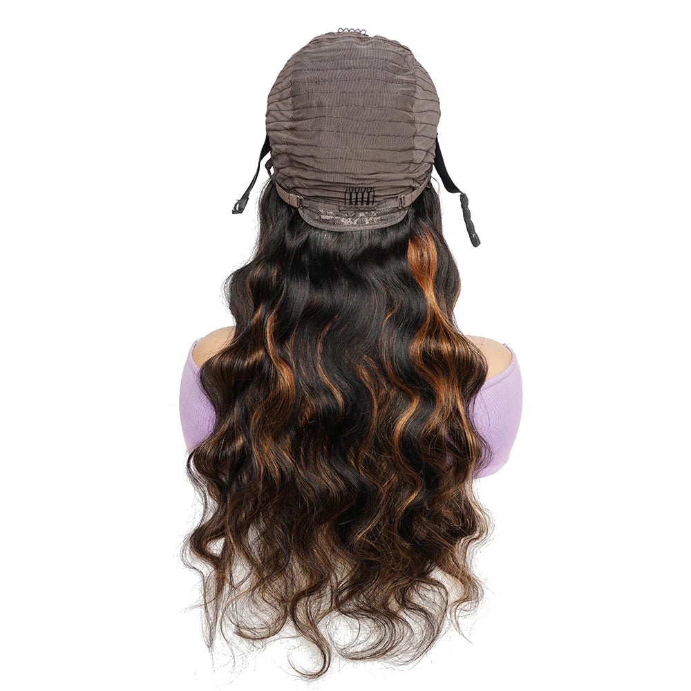 Highlight P1B/30 Colored Human Hair Wigs 4*4 Lace Closure Wig Remy Brazilian Hair Body Wave Black Brown Front Lace Wigs