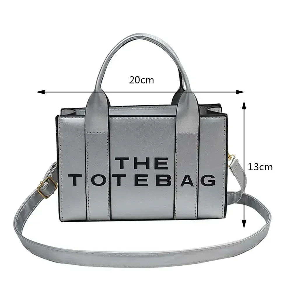 Sac fourre-tout pour femme, lettres contrastées, sac de transport tendance pour dames, en cuir PU, portable, décontracté, simple, bretelles réglables, sacoche pour femme