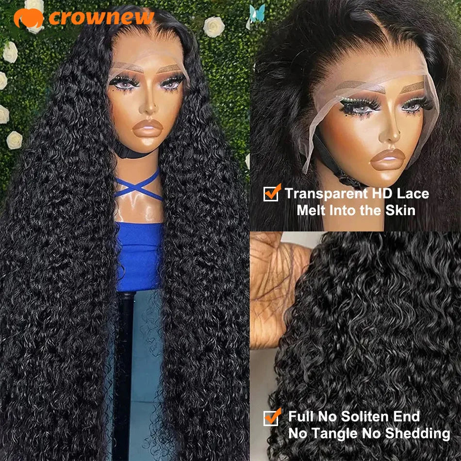 Perruques de cheveux humains bouclés 13x4 13x6 HD Lace Front Wig Perruque de cheveux humains Deep Wave Front Wig 200% cheveux humains Perruques de cheveux humains pré-épilées