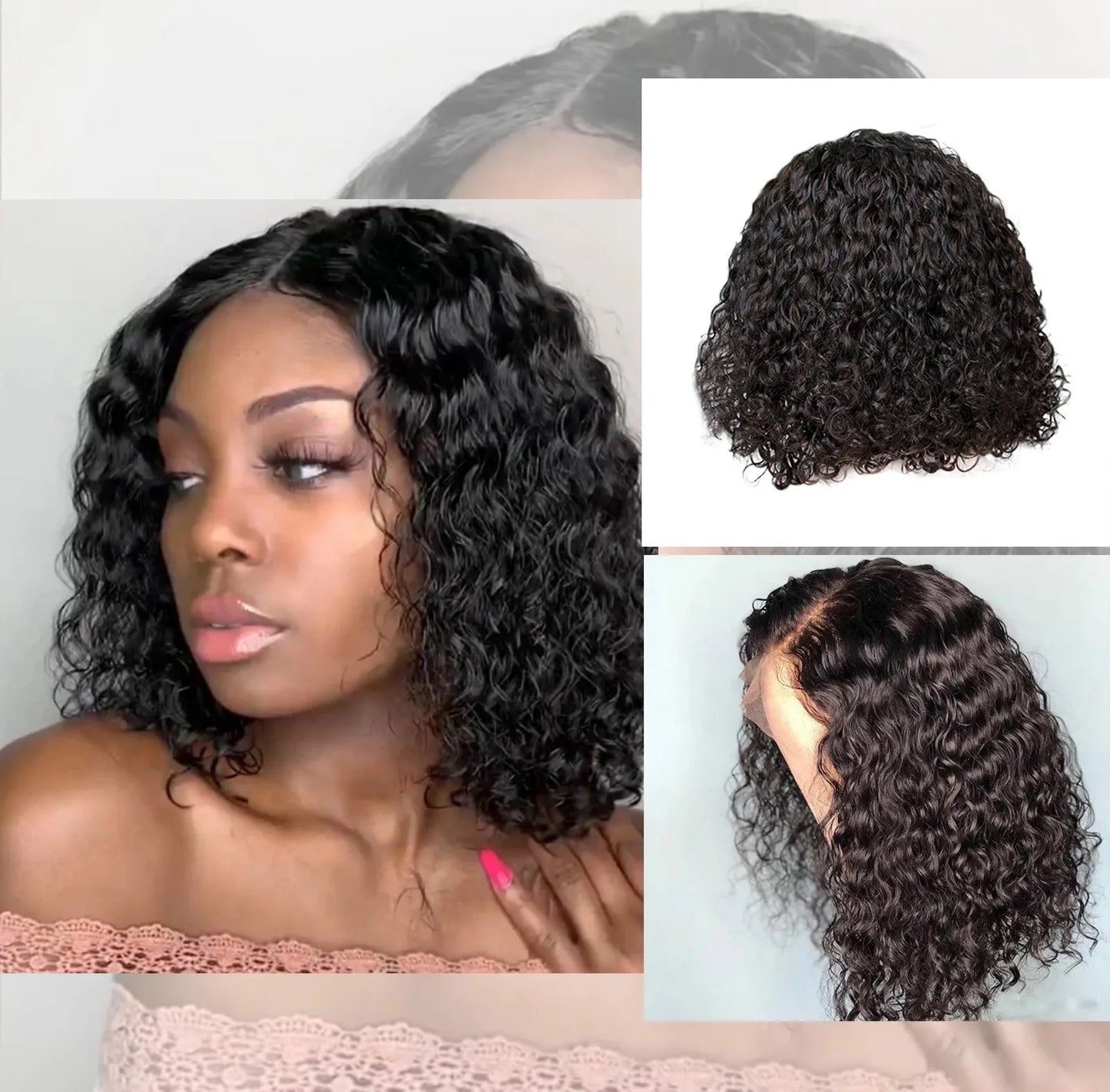 Black Small Wave Curly Wig for Women Short Fluffy Synthetic Wig Cap for African Curly Hair Fashion Wig Brief Paragraph Wig