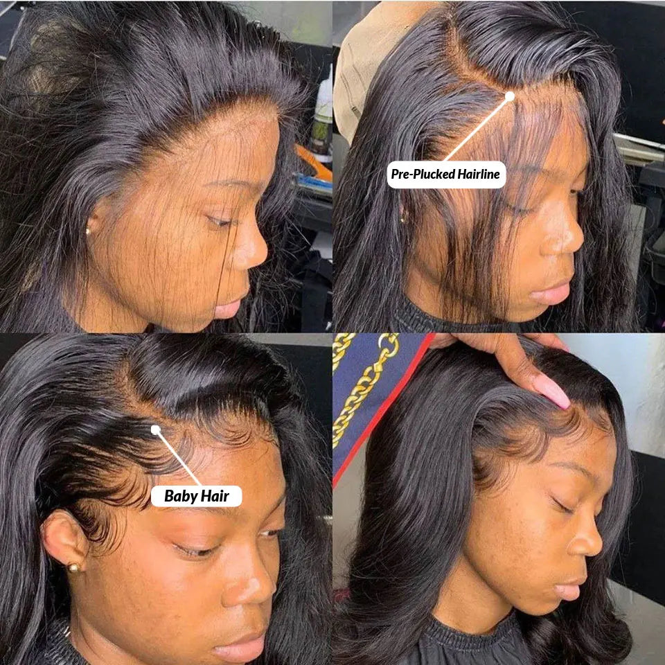 13x4 HD Transparent Body Wave Lace Front Wig 36 Inch Lace Frontal 100% Brazilian Human Hair Natural Wigs Pre Plucked For Women