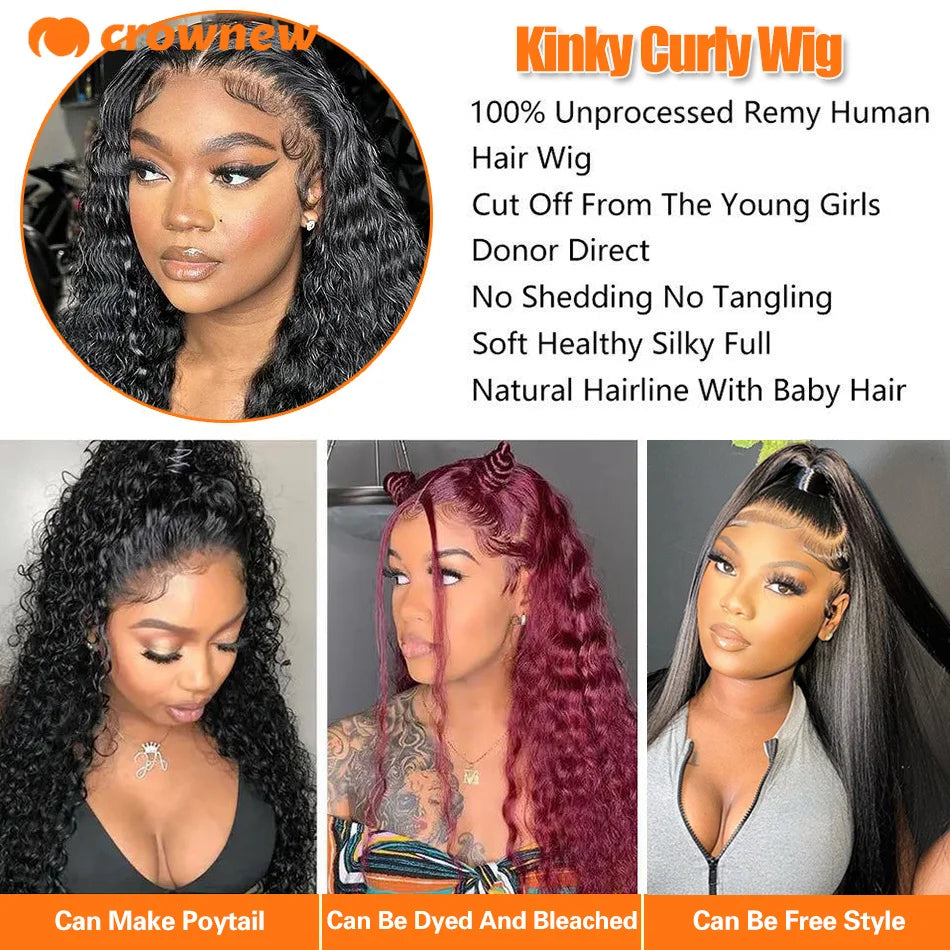 Perruques de cheveux humains bouclés 13x4 13x6 HD Lace Front Wig Perruque de cheveux humains Deep Wave Front Wig 200% cheveux humains Perruques de cheveux humains pré-épilées