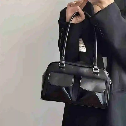 Sacs à bandoulière vintage pour femmes, fourre-tout simple pour dames, sac à main en cuir PU, sac à main bordeaux, grand format