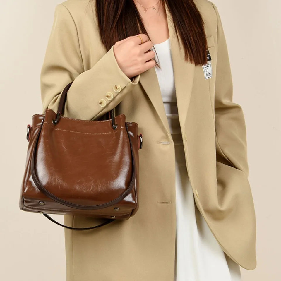 Sacs à main en cuir PU de haute qualité pour femmes, sacs à bandoulière de luxe, sacs de créateur vintage de grande capacité