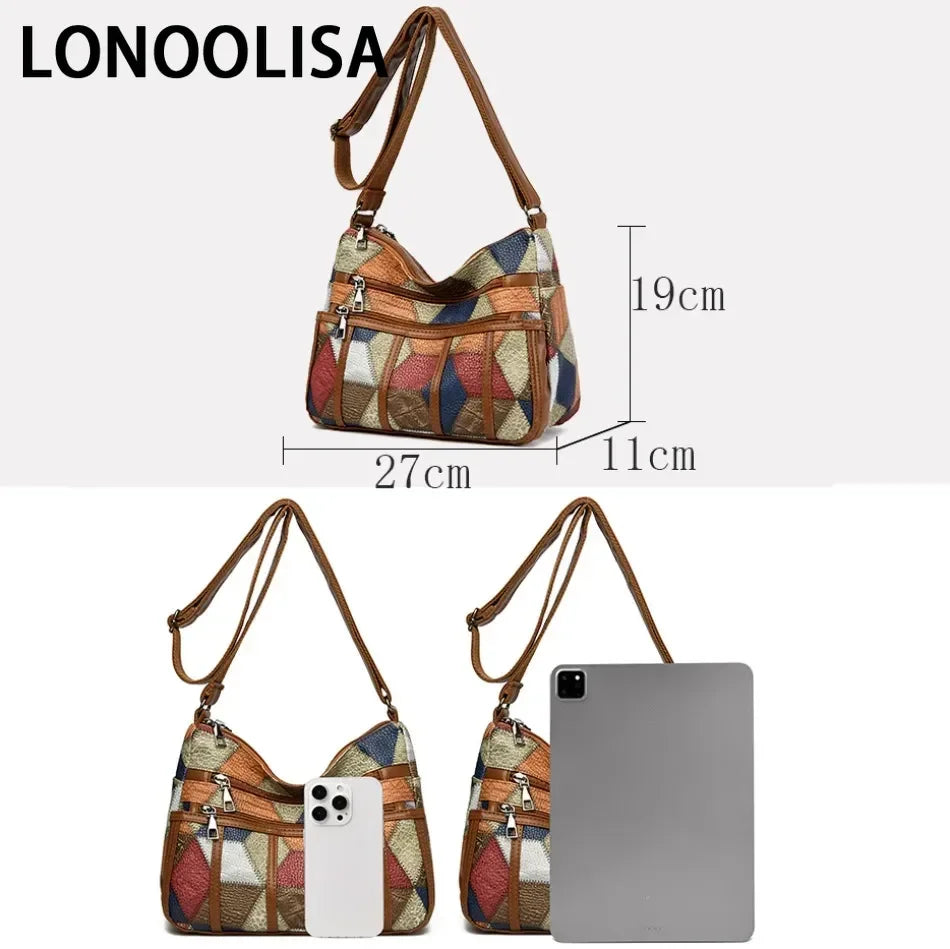 Sacs à main et portefeuilles en cuir souple, sacs à bandoulière décontractés pour femmes, sacs messager vintage multi-poches pour dames, 2024