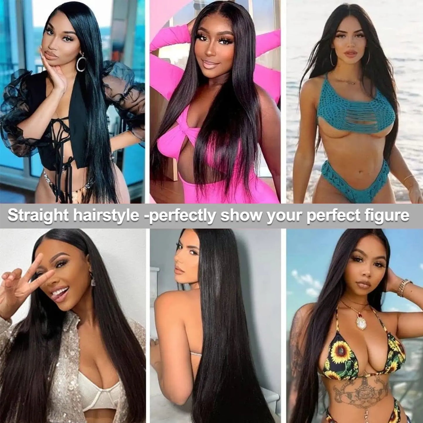 13x6 Synthetic Lace Front Wigs Long Straight Wigs Pre Plucked Free Part Natural Black Lace Frontal Wigs Put On Go Glueless Wigs