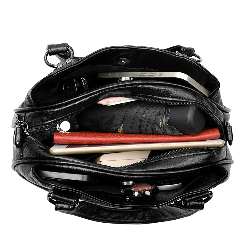 Sacs à main de luxe 3 couches grande capacité sacs à main de créateur de haute qualité en cuir souple sac à bandoulière pour femmes sac