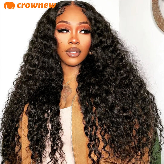 Curly Human Hair Wig 13x4 13X6 HD Lace Frontal Wigs 200% Lace Front Human Hair Deep Wave Frontal Wig Pre Plucked Human Hair Wigs