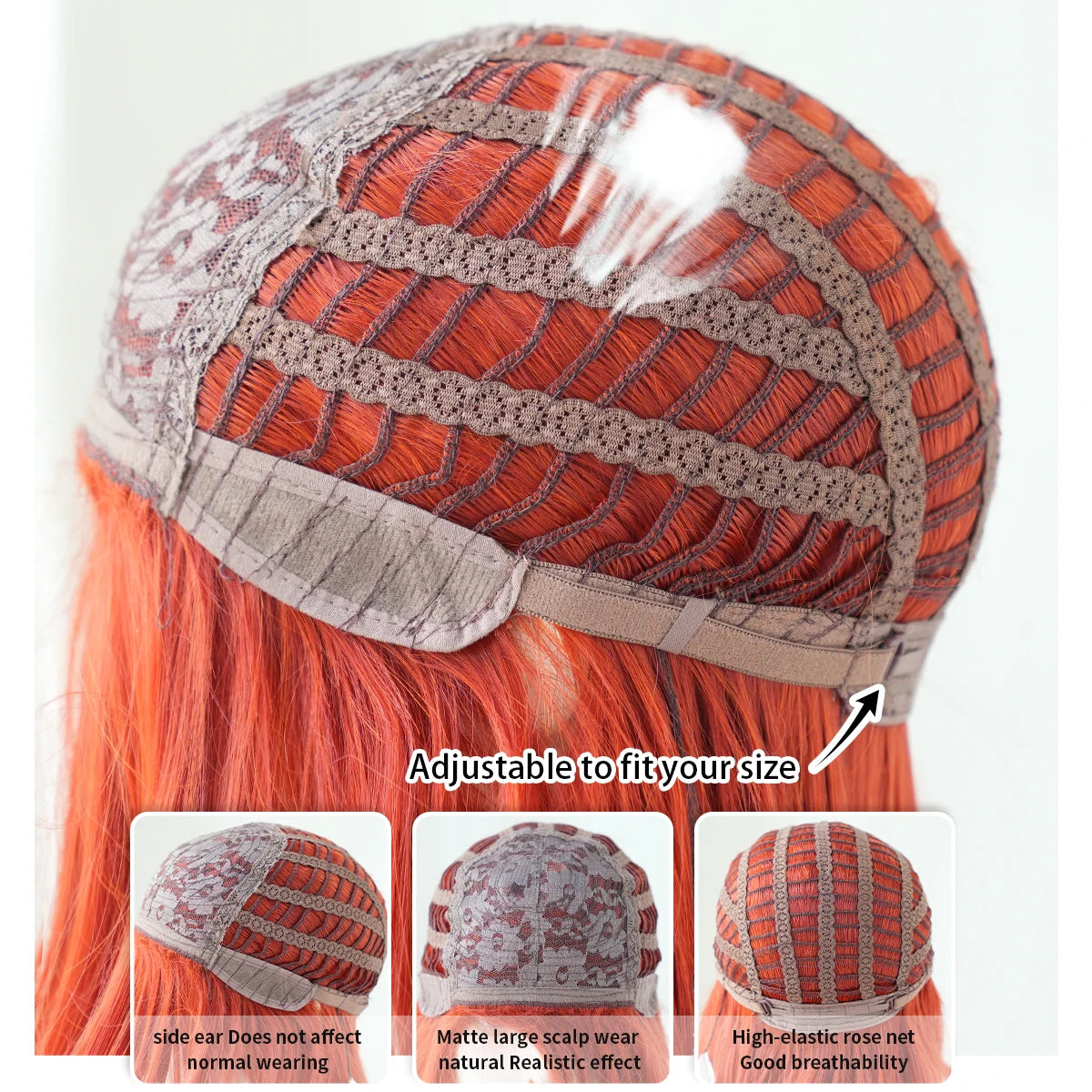Aquamarine Wig Synthetic Long Curly Orange Red Mermaid Wig with Bangs Loose Body Wave Wigs for Women Halloween Party Cosplay Wig