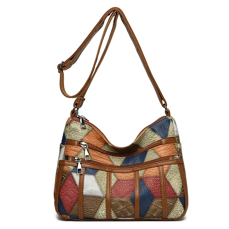 Sacs à main et portefeuilles en cuir souple, sacs à bandoulière décontractés pour femmes, sacs messager vintage multi-poches pour dames, 2024