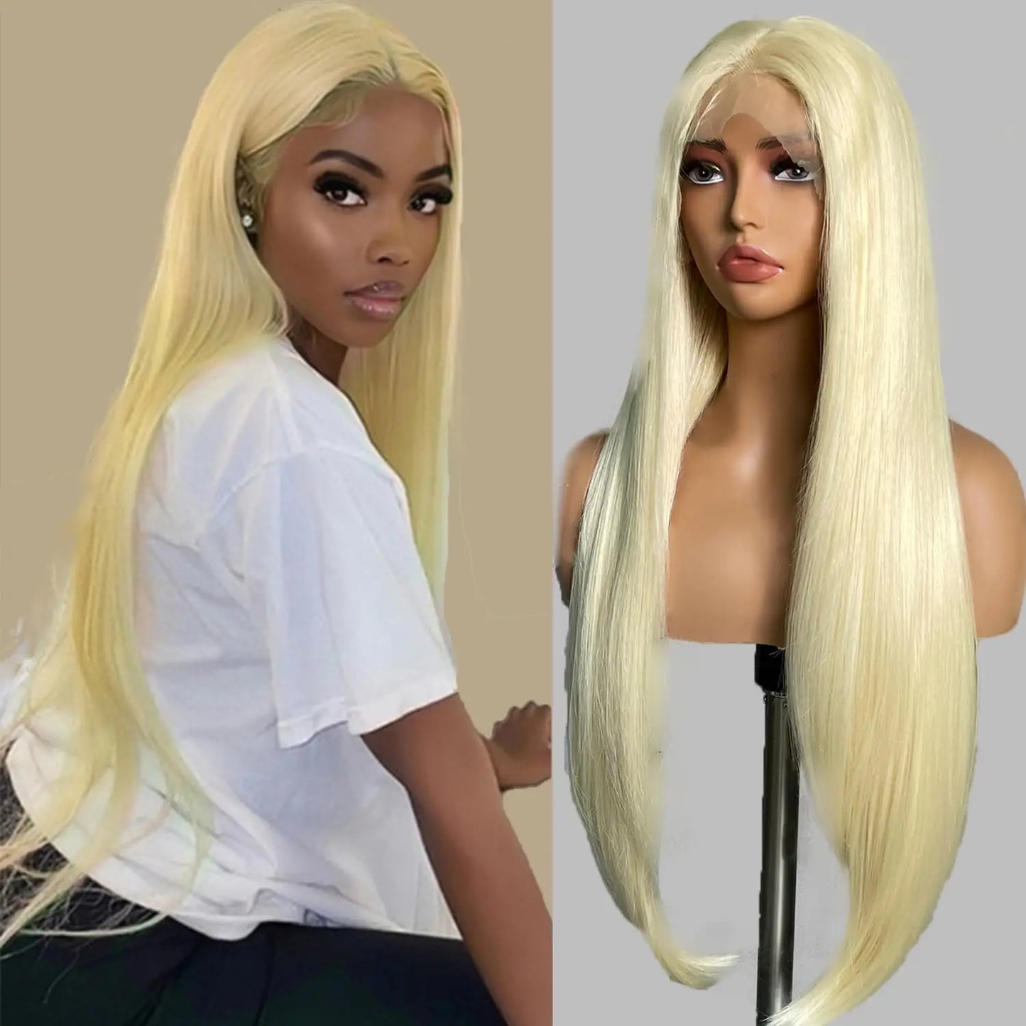 13x6 Synthetic Lace Front Wigs Long Straight Wigs Pre Plucked Free Part Natural Black Lace Frontal Wigs Put On Go Glueless Wigs