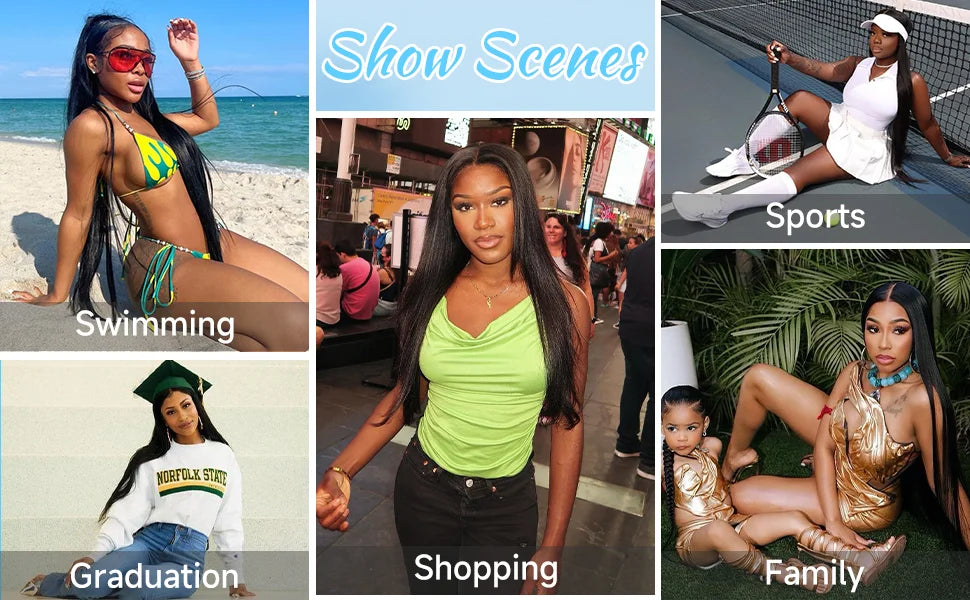 13x6 Synthetic Lace Front Wigs Long Straight Wigs Pre Plucked Free Part Natural Black Lace Frontal Wigs Put On Go Glueless Wigs