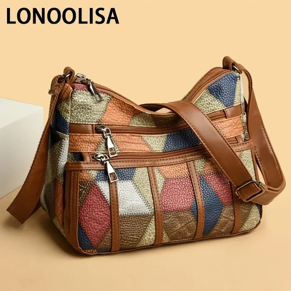 Sacs à main et portefeuilles en cuir souple, sacs à bandoulière décontractés pour femmes, sacs messager vintage multi-poches pour dames, 2024