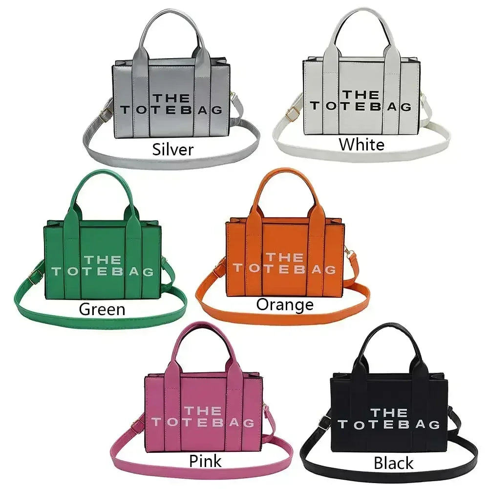Sac fourre-tout pour femme, lettres contrastées, sac de transport tendance pour dames, en cuir PU, portable, décontracté, simple, bretelles réglables, sacoche pour femme