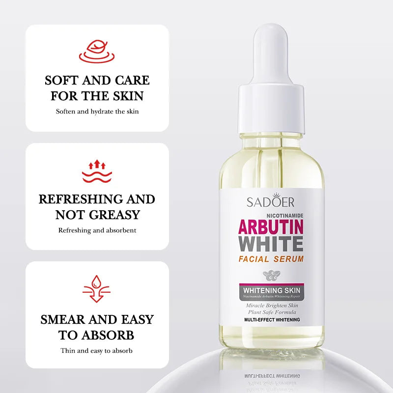 Lot de 3 sérums éclaircissants à l'arbutine pour le visage, hydratants, éclaircissants et raffermissants, essences pour le visage, soins de la peau