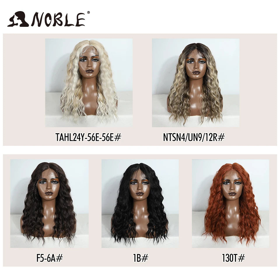 Noble Synthetic Lace Front Wig Long Curly 20 Inch Long Medium Part Lace Wig For Women Lace Front Wig Ombre Blonde Cosplay Wig