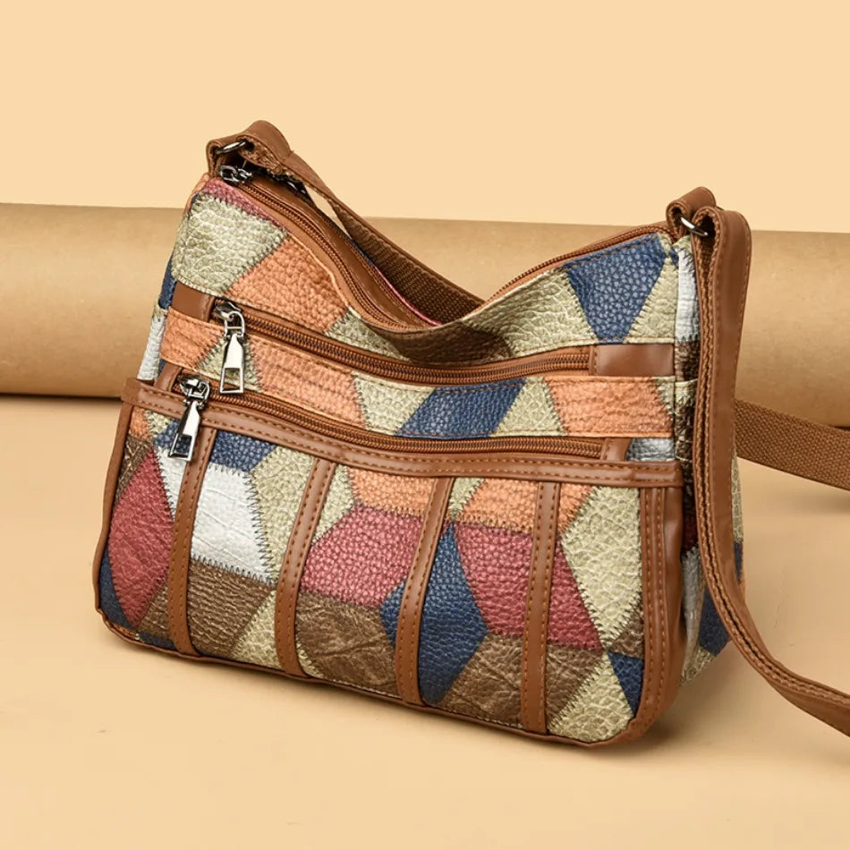 Sacs à main et portefeuilles en cuir souple, sacs à bandoulière décontractés pour femmes, sacs messager vintage multi-poches pour dames, 2024