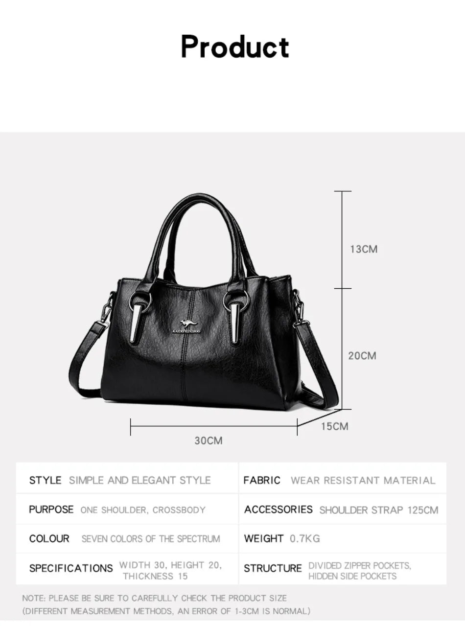 Sacs à bandoulière en cuir PU souple 3 couches pour femmes, sacs à main de luxe de haute qualité, sacs de créateurs, 2025