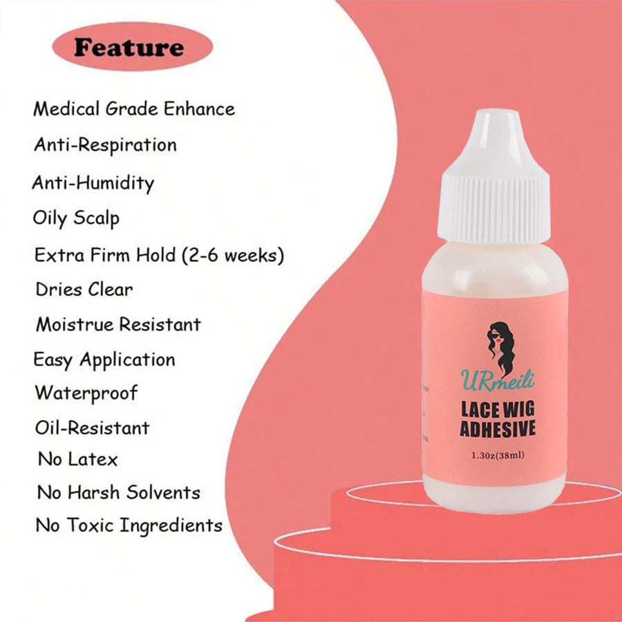 Spray de colle pour perruque 4 pièces pour perruque en dentelle frontale Spray de fusion de dentelle et spray de liaison de dentelle Kit de colle pour perruque Kit de colle pour dentelle pour cheveux Kit de perruque