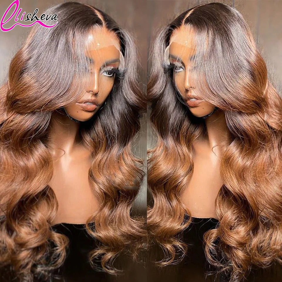 Cheap Price Human Hair Wig On Sale Clearance Highlight Ombre Body Wave 13x4 Transparent Brazilian Honey Blonde HD Lace Front Wig