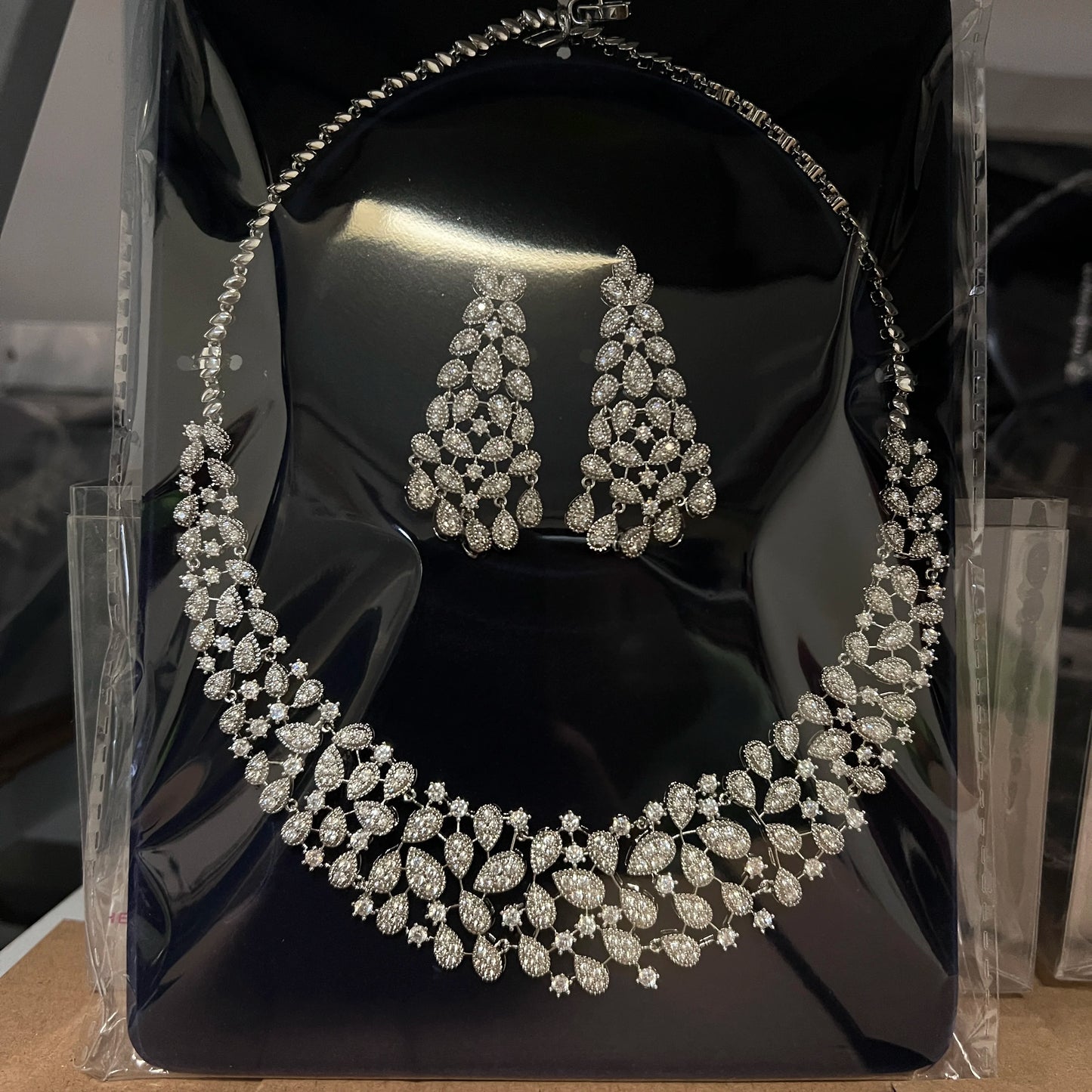 ASNORA Gorgeous CZ Crystal Zirconia Luxury Silver Color Necklace Europe Bridal Wedding Party Dubai Jewelry Set for Women 2024