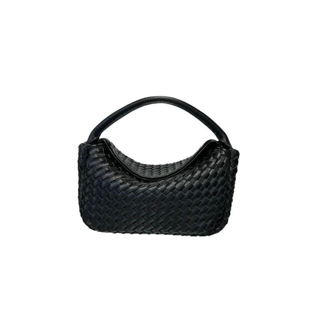 Sac à main en cuir véritable tissé pour femme, nouvelle collection été 2024, sac à bandoulière simple, style tendance et souple
