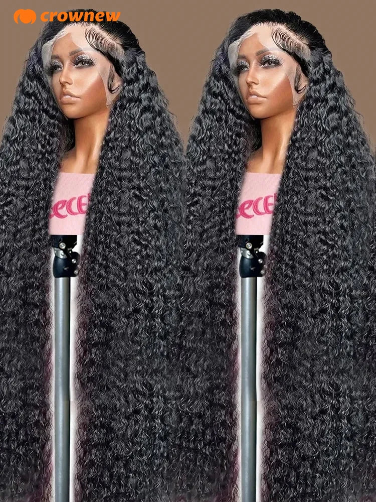 Curly Human Hair Wig 13x4 13X6 HD Lace Frontal Wigs 200% Lace Front Human Hair Deep Wave Frontal Wig Pre Plucked Human Hair Wigs