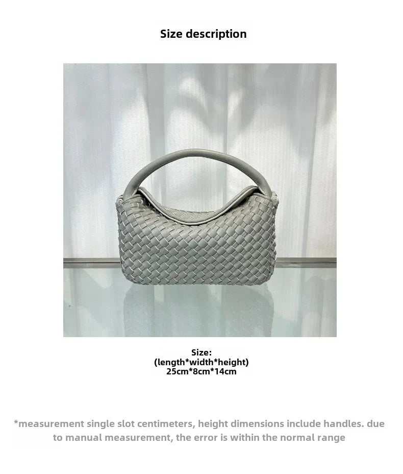 Sac à main en cuir véritable tissé pour femme, nouvelle collection été 2024, sac à bandoulière simple, style tendance et souple