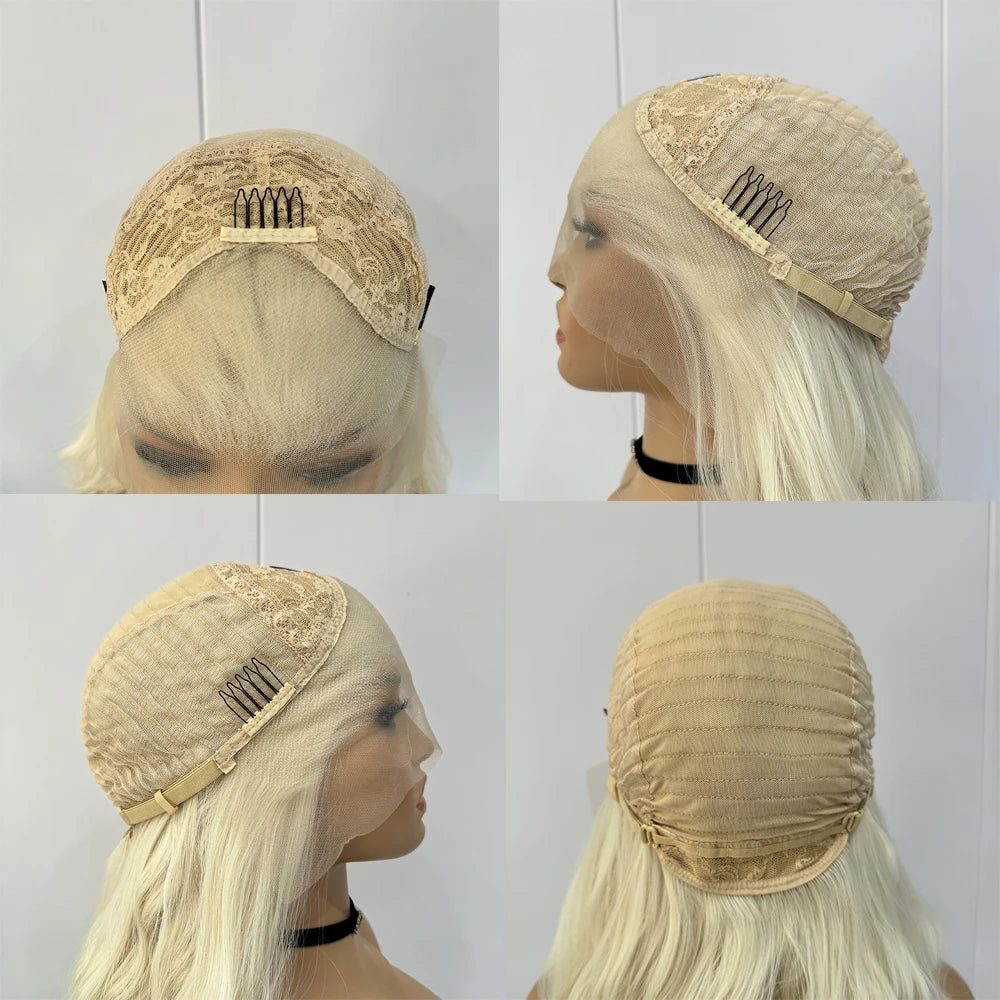 Light Orange Synthetic Lace Front Wig Long Straight Hair Natural Hairline Glueless Wigs For Women Daily Wear Cosplay Orange Wigs